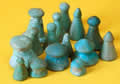 Ancient Egyptian faience gaming pieces