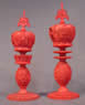 Burmese Elaborate Ivory Set - Black King & Queen