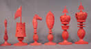 Burmese Elaborate Ivory Set - Black Pieces