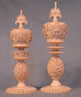Burmese Elaborate Ivory Set - White King & Queen