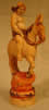 French Polychrome and Gilt-Heightened Carved Ivory Figural Chess Set - Bacchus Knight