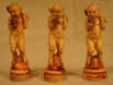 French Polychrome and Gilt-Heightened Carved Ivory Figural Chess Set - Bacchus Pawns