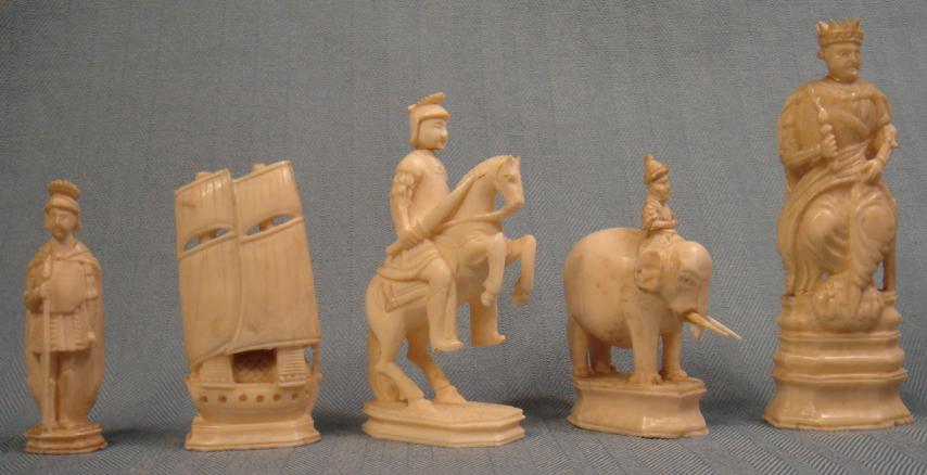 Antique Russian Kholmogory Set - White Pieces