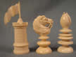 Merrifield Set - White Rook, Knight, Bishop